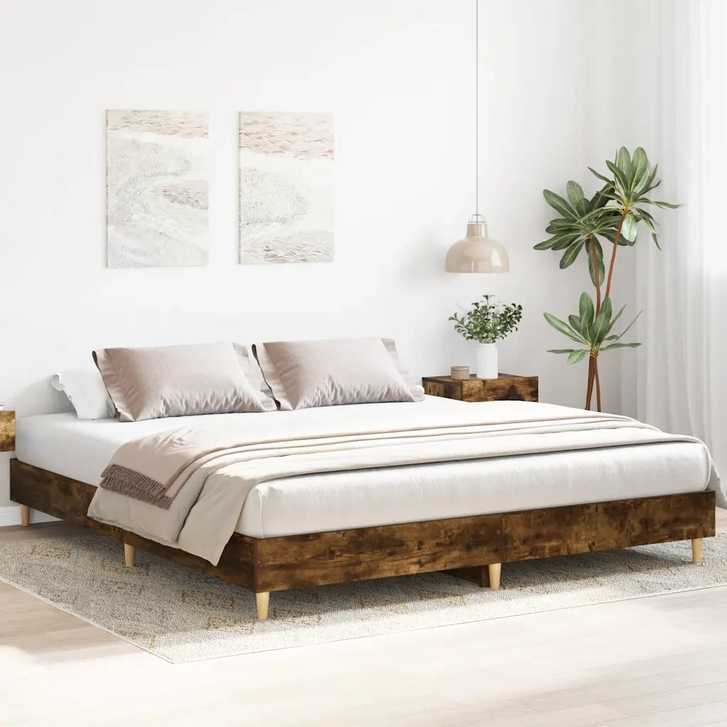 Giroletto senza Materasso Rovere Fumo 180x200 cm in Truciolato 3329025