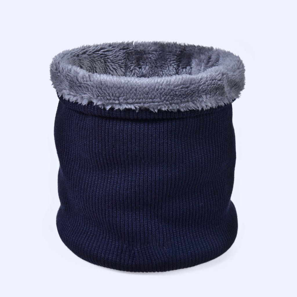 Sciarpa spessa in maglia a tinta unita da donna, elegante e calda per il collo, foderata in pile, perfetta per l'inverno.