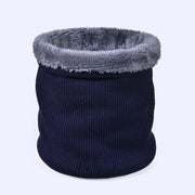 Sciarpa spessa in maglia a tinta unita da donna, elegante e calda per il collo, foderata in pile, perfetta per l'inverno.