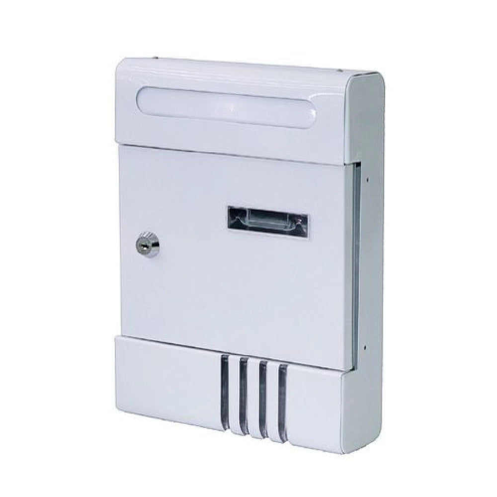 Trade Shop - Cassetta Postale In Metallo Porta Lettere Chiave Buca Posta H2803 Bianca 56848 -