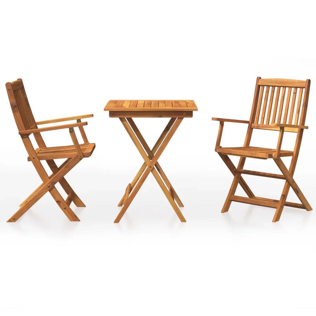 Set da Pranzo da Giardino 3 pz Pieghevole in Massello di Acacia 3058253