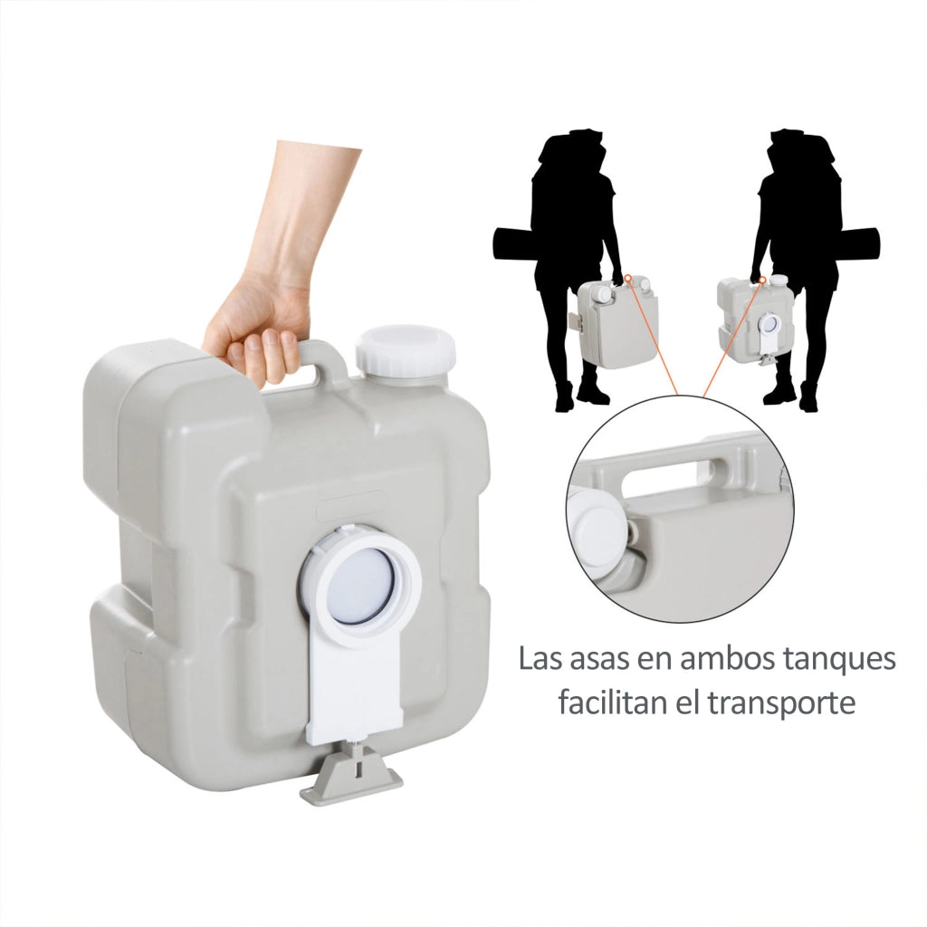 WC Chimico Portatile per Bagno M¨®vil ¨C zephmum ¨C 41.5x36.5x42 cm HDPE