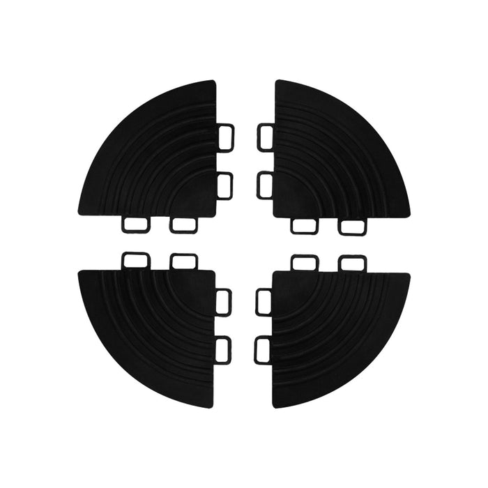 Piastrelle ventilate nere e grigie 6m x 6m per garage doppio e officine, antiscivolo.