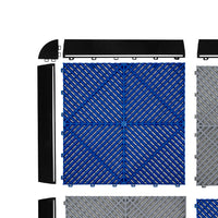 Piastrelle ventilate grigie e blu 6m x 6m per garage doppio e officine, antiscivolo.