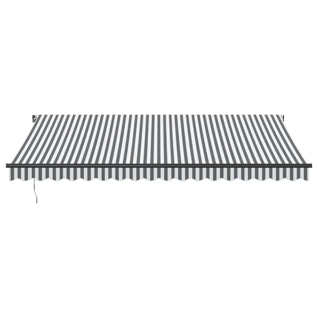 Tenda da Sole Retrattile Manuale Antracite e Bianco 450x350 cm 3215812