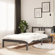 Giroletto-Struttura Letto Grigio in Legno Massello 100x200 cm 640563