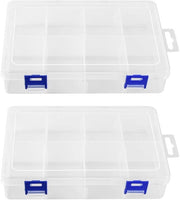 Organizzatore con 8 Comparti in Plastica - Scatola Transparente per Gioielli - Compartimenti Rimovibili - Leggero e Duraturo - Ideale per Piccoli Oggetti - Scatola di Riciclo