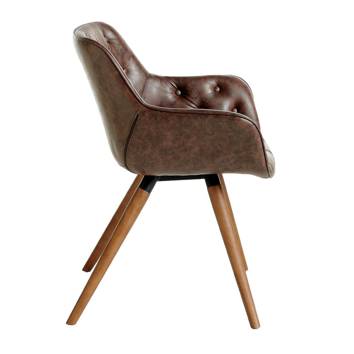 Sedia in ecopelle marrone cioccolato