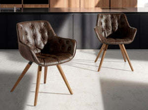 Sedia in ecopelle marrone cioccolato