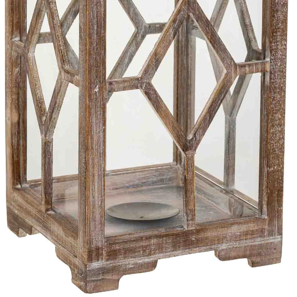 Lanterna in legno 21x21x60h cm