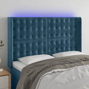 Testiera a LED Blu Scuro 147x16x118/128 cm in Velluto 3124534