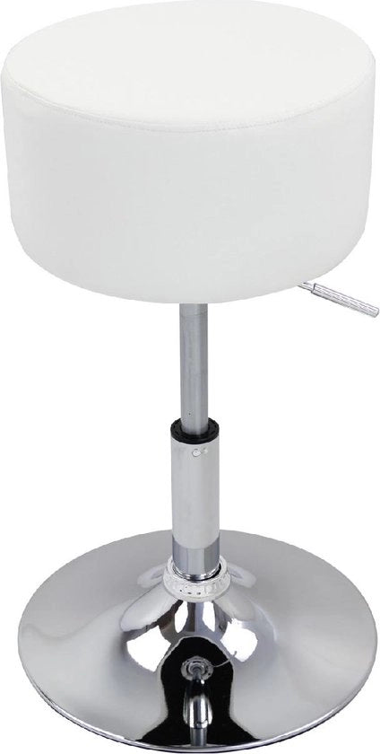 Bar con schienale rotante - Con schienale regolabile in altezza - Bar con sedile ergonomico - Bianco - Set da 1 - Cucina e bar - Regolabile in altezza - Altezza seduta 52-67cm