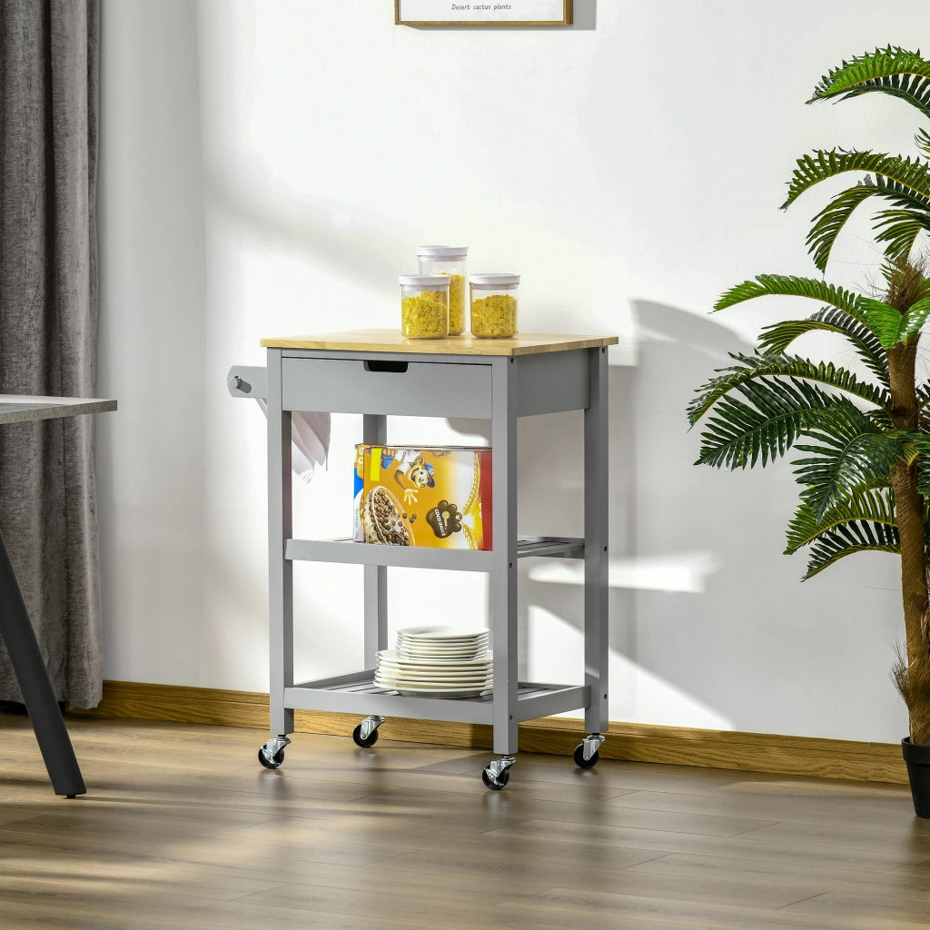 Tavolino da caff¨¨ rotondo con ruote e ripiano in legno ¨C zephmum ¨C 50x50x70 cm