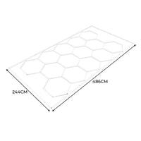 Luci LED Esagonali & Piastrelle Ventilate per Pavimento Garage con Bordi - 90 Nere & 30 Blu