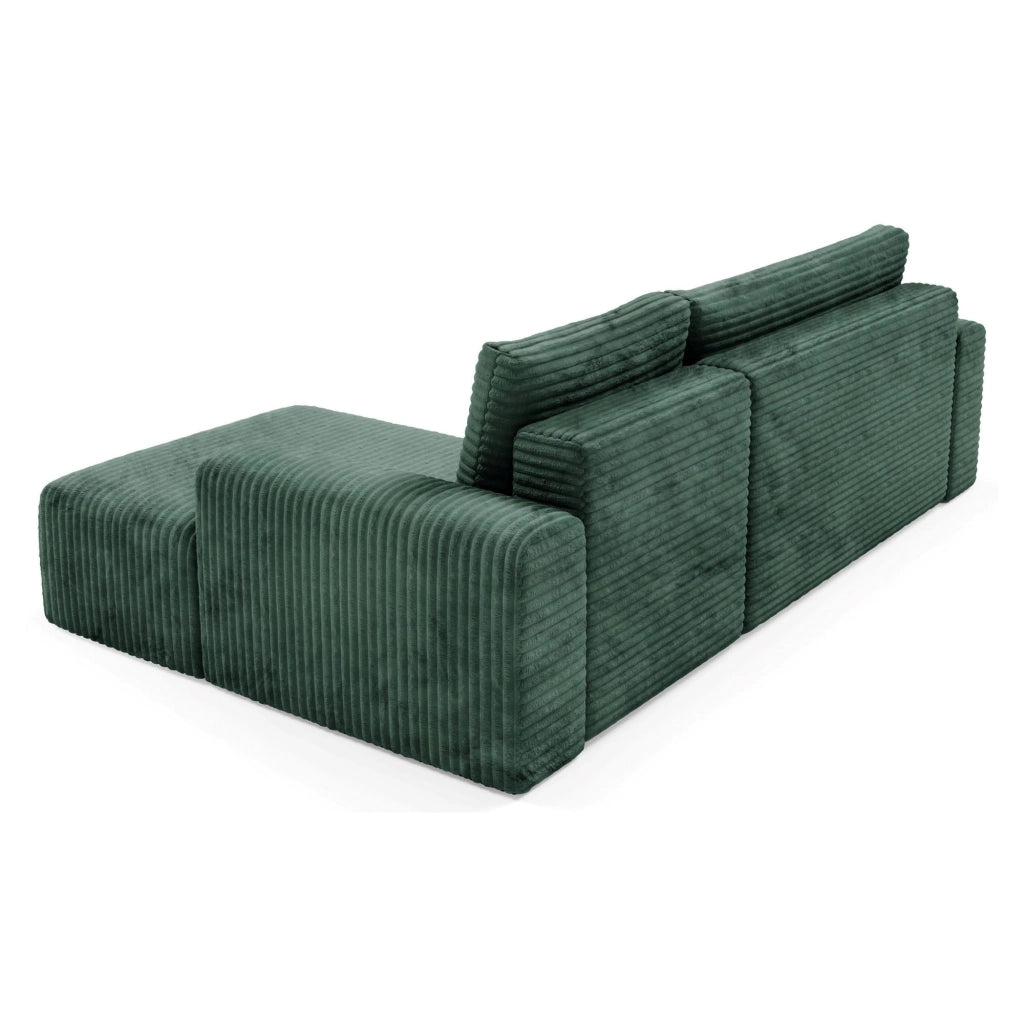 Folgarida, Divano Letto con Penisola Contenitore, 268x163 cm Verde