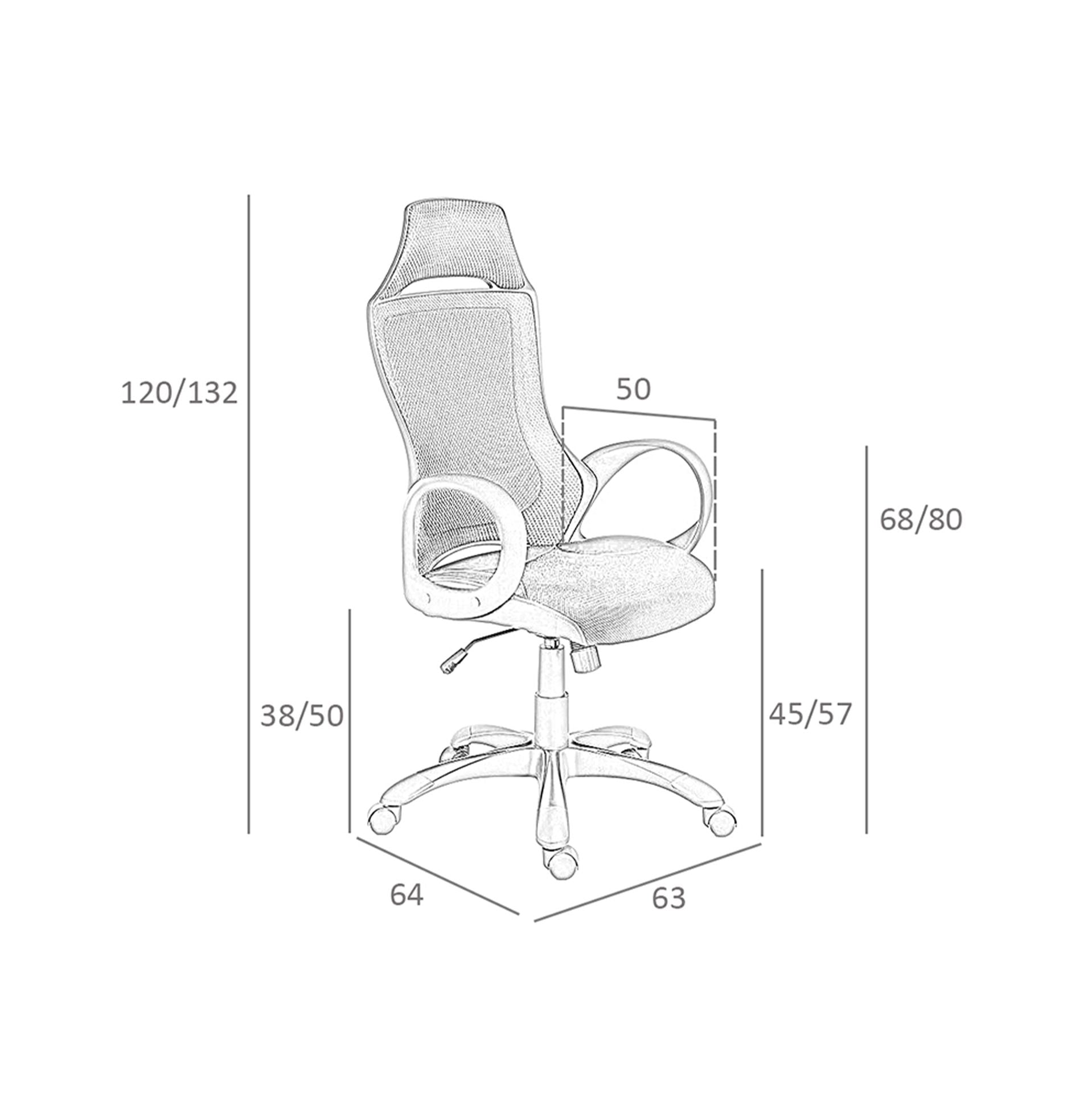 Sedia girevole da ufficio in tessuto nero