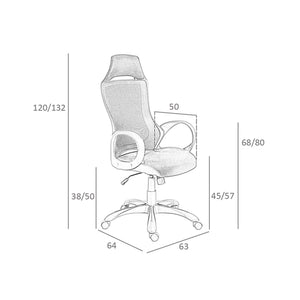 Sedia girevole da ufficio in tessuto nero