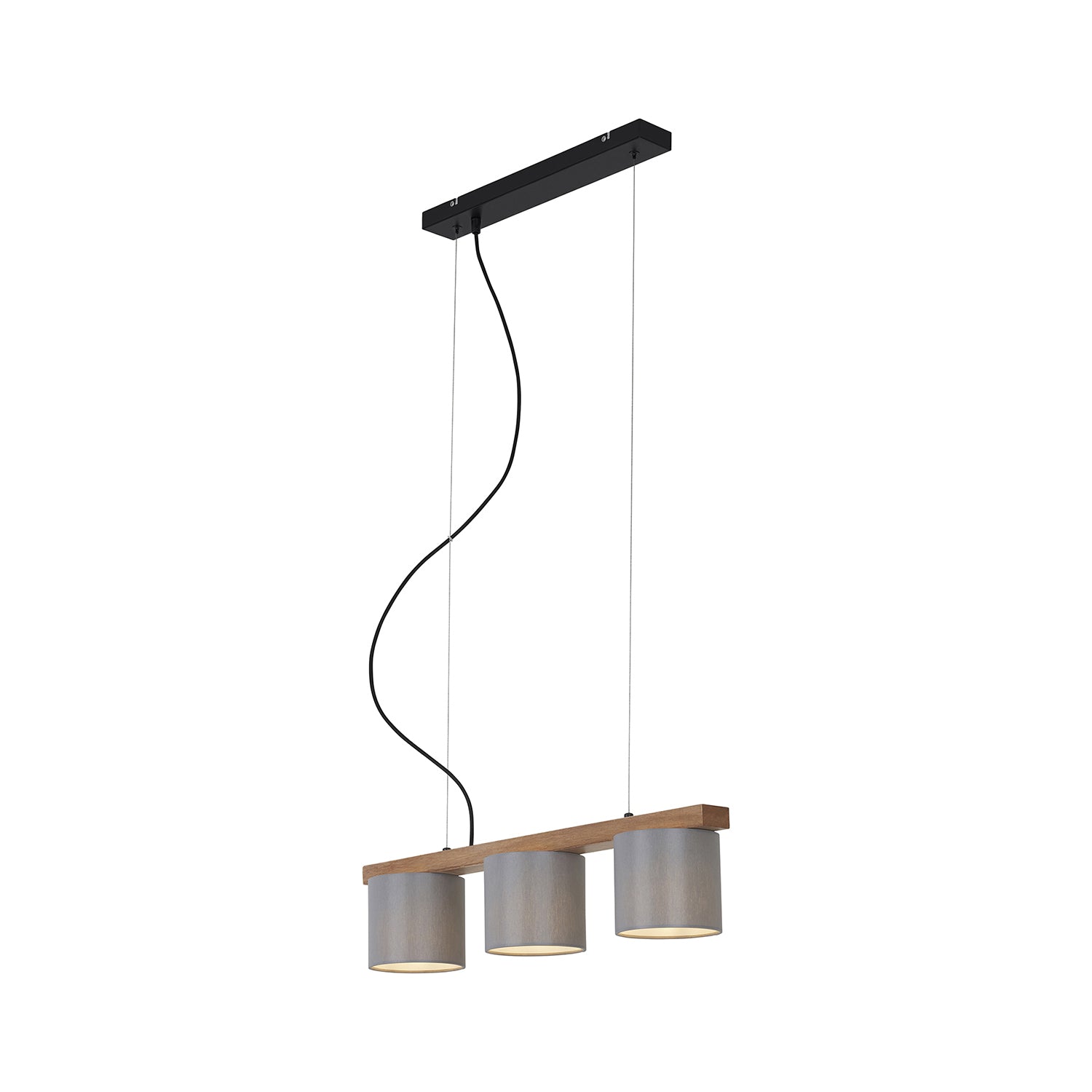 Lampadario Vintage Rhon Metallo Nero 3 Luci E14