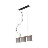 Lampadario Vintage Rhon Metallo Nero 3 Luci E14