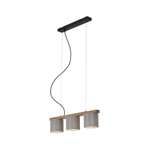 Lampadario Vintage Rhon Metallo Nero 3 Luci E14