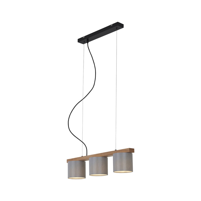 Lampadario Vintage Rhon Metallo Nero 3 Luci E14