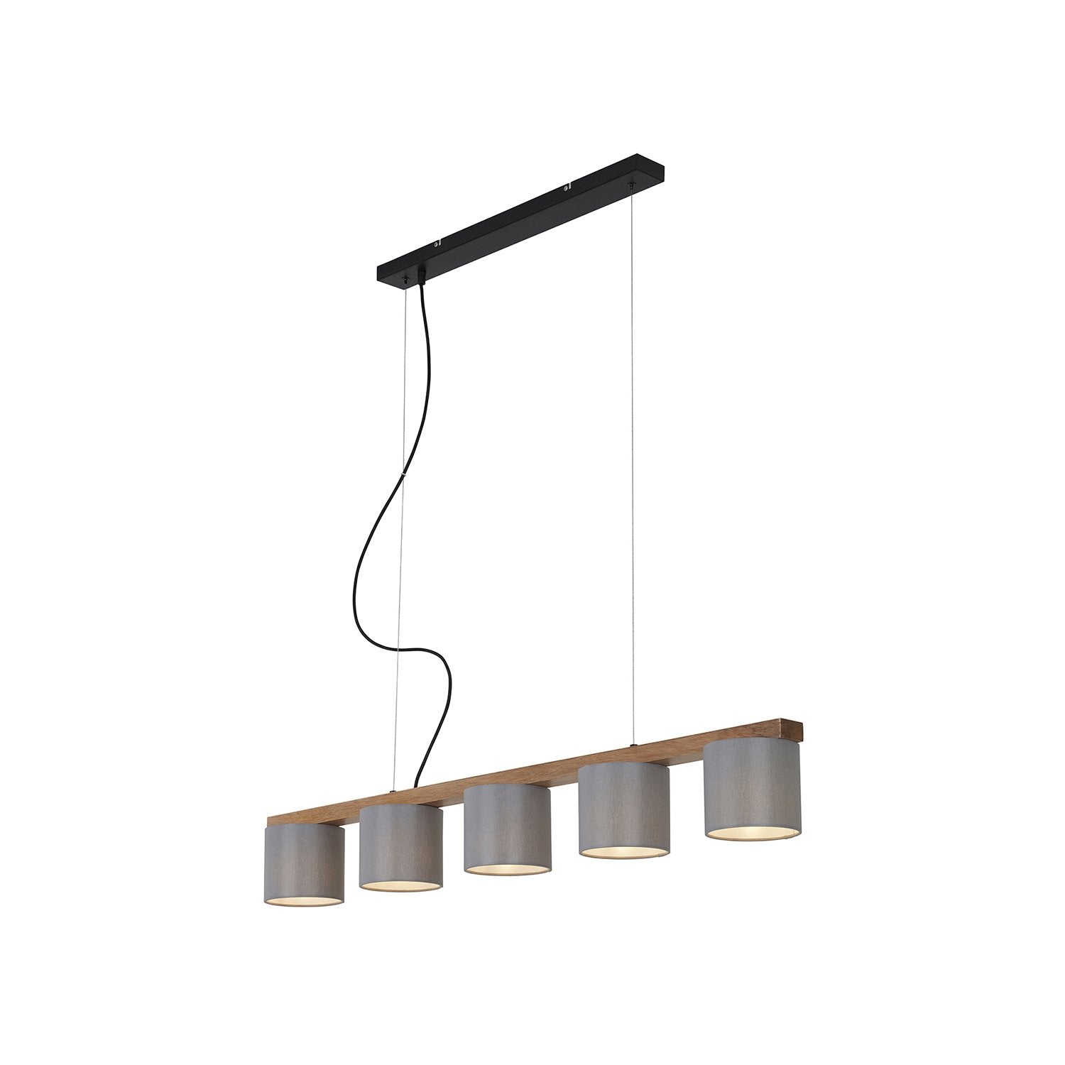 Lampadario Vintage Rhon Metallo Nero 4 Luci E14