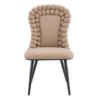 Set 2 sedie da pranzo - Xylo - velluto camel gambe nere