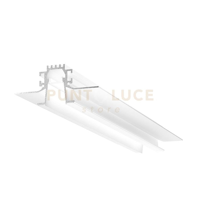 LIVERPOOL RP  - SISTEMA MODULARE SEZIONABILE AD INACASSO E SCOMPARSA PIU DIFFUSORE 20mm RIENTRATO TRASPARENTE COLORE BIANCO MT2
