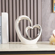 Decorazione per la casa, Scultura moderna a forma di cuore, Oggetto decorativo in ceramica, per soggiorno, sala da pranzo, ufficio, TV-stand, oggetto da tavolo.