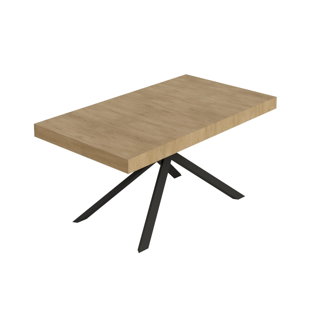 Tavolo allungabile 160/244x80 cm Niket quercia natura gambe antracite