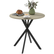 Tavolo da pranzo - rotondo per 2 - stile industriale - gambe in acciaio - Ø80x75 cm - rovere - cucina