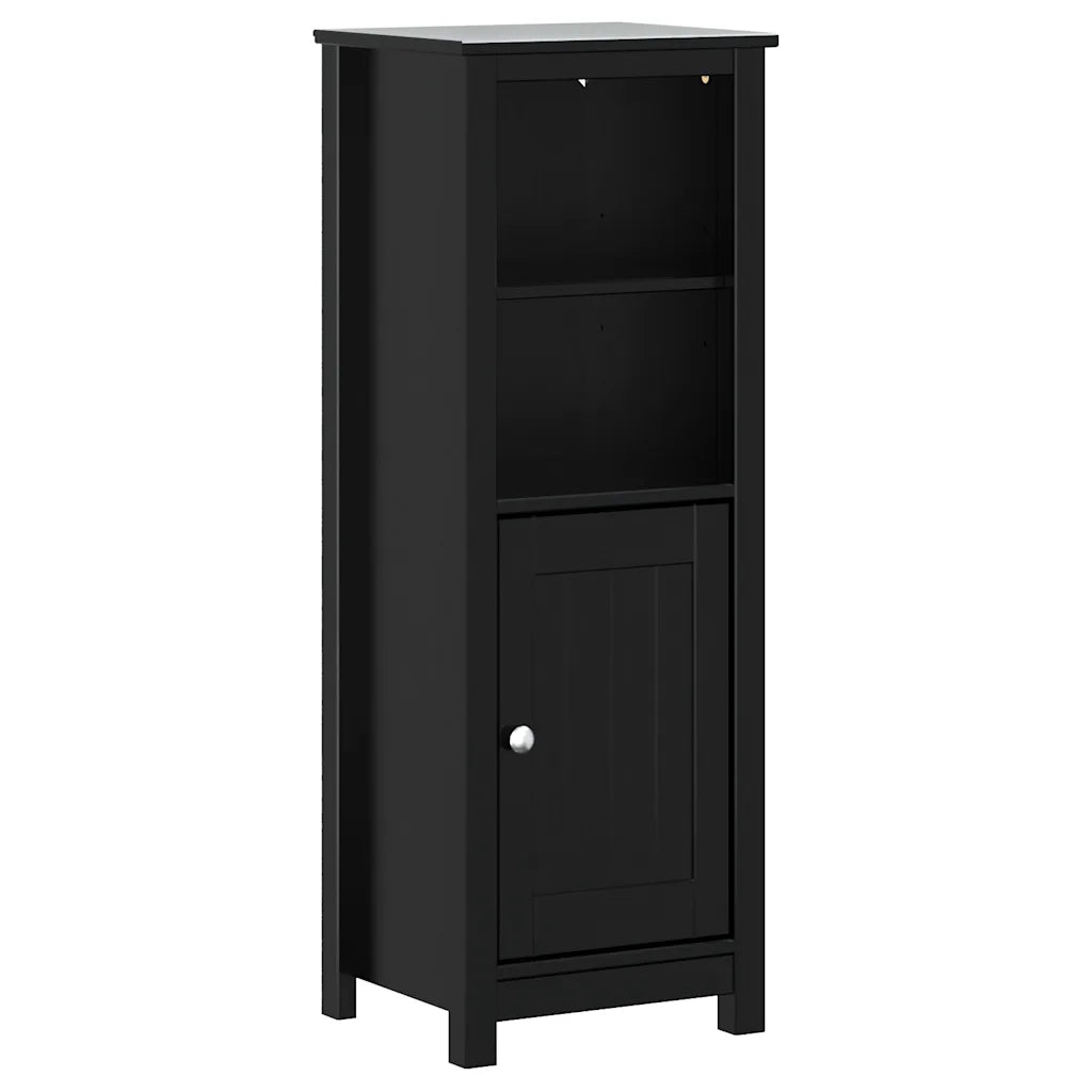 Set Mobili da Bagno | Armadio da bagno 3 pz BERG Nero in Legno Massello di Pino