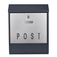 Cassetta postale con vano portagiornale V38 antracite + inox 305 x 105 x 385 mm con vetrino nome