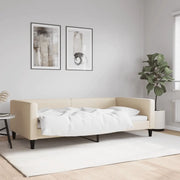 Letto da Giorno Crema 100x200 cm in Tessuto