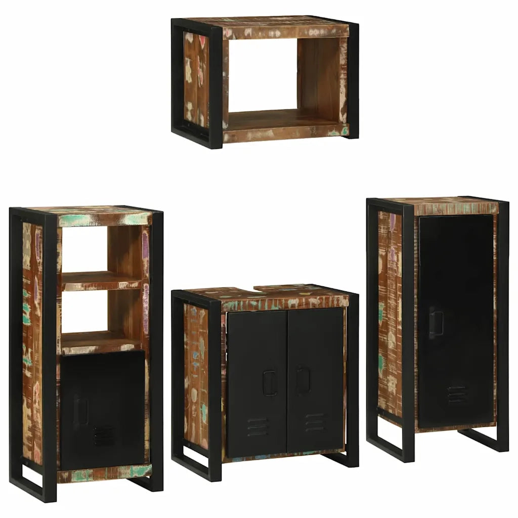 Set di mobili per il bagno 4 pcs Legno massello riciclato
