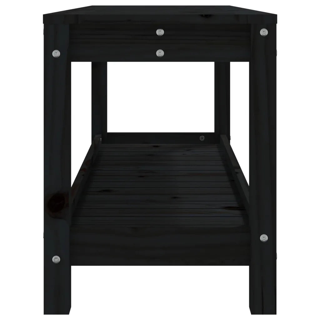 Panca da Giardino Nera 108x35x45 cm in Legno Massello di Pino 832384