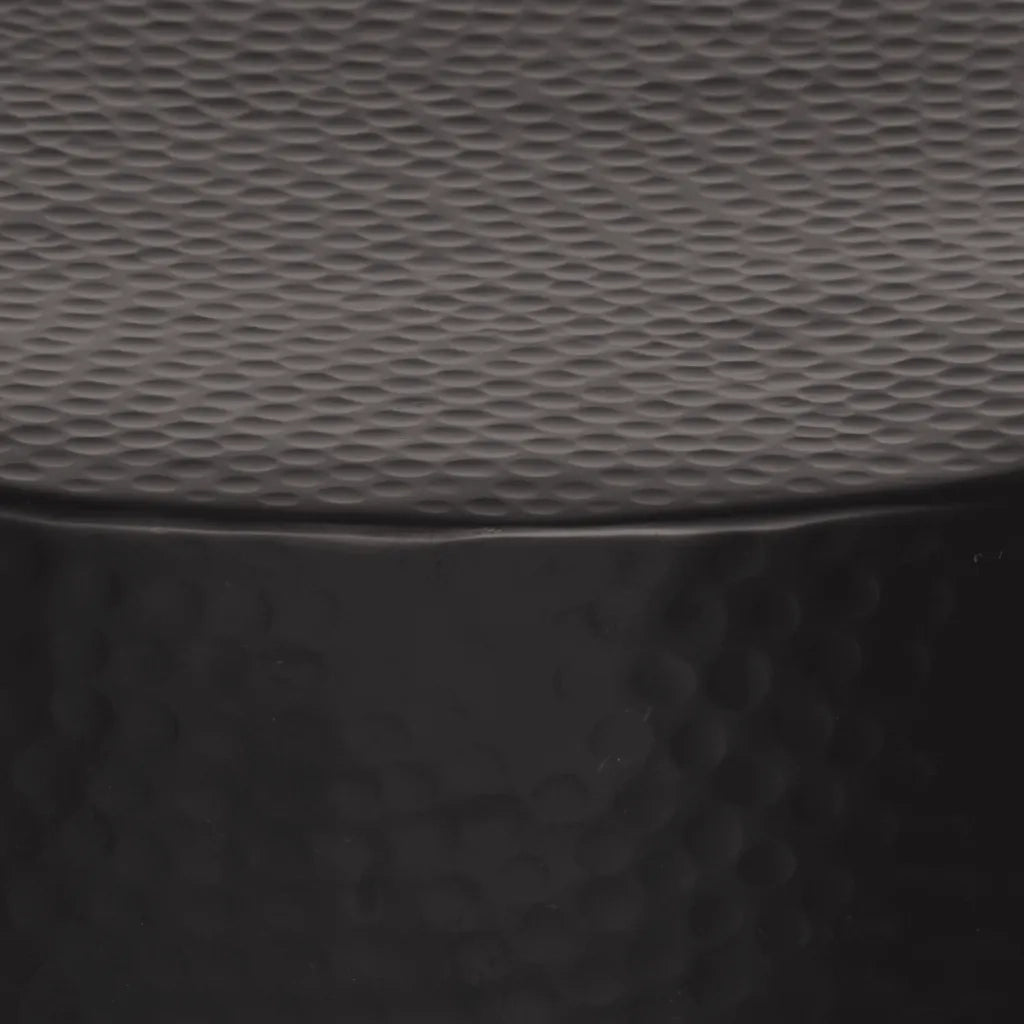 Tavolino da Salotto in Alluminio Martellato Ø 50x30 cm Nero 359611