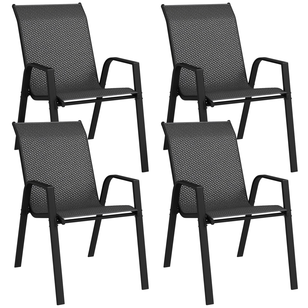 Sedie da giardino impilabili con braccioli ¨C zephmum ¨C effetto rattan