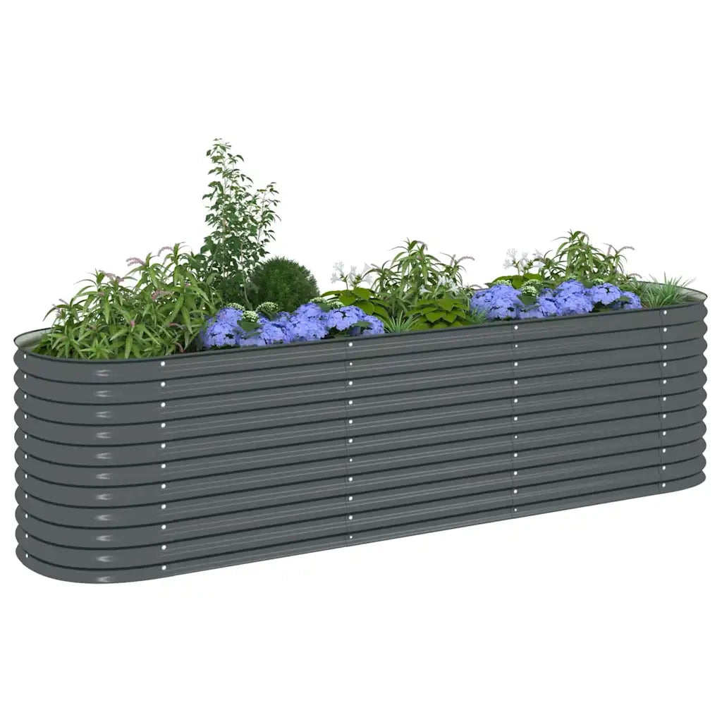 Letto Rialzato Giardino 320x80x81 cm in Acciaio Zincato Grigio