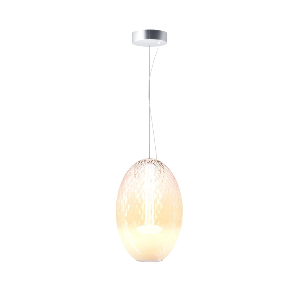 Sospensione Contemporanea Bruma Metallo Cromo Vetro Led 19W 2700K Ip20