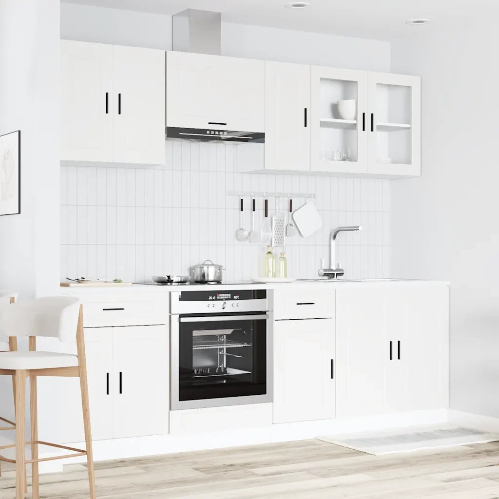 Set Mobili da Cucina 8 pz Porto Bianco Legno Multistrato 3314841