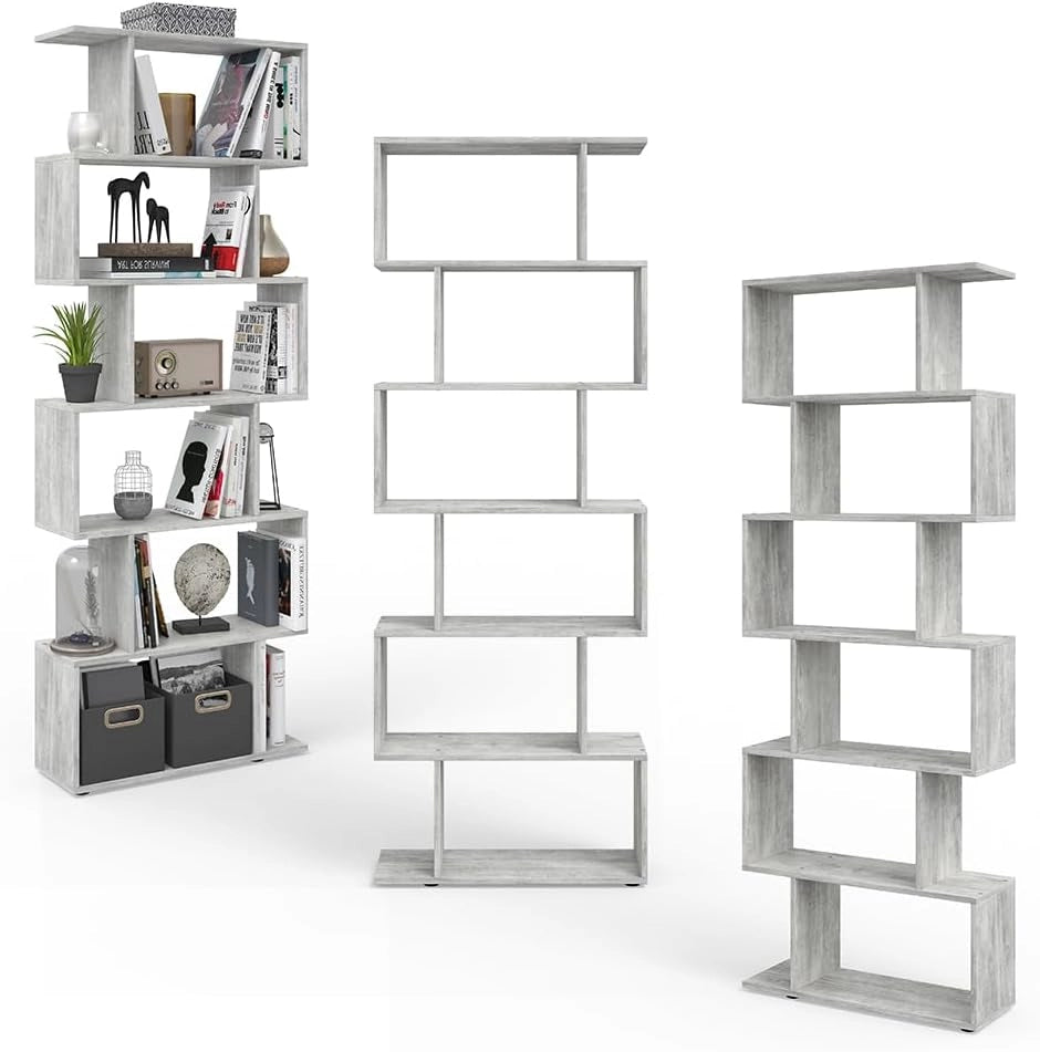 Divisorio per ambienti Levio, Grigio, 70 x 192.2 cm, per una suddivisione flessibile degli spazi in forma a Z, posizionabile su entrambi i lati