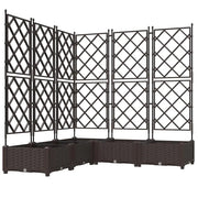 Fioriere | Cassetta per fiori | Vaso da giardino 5 pz Marrone 120 x 120 x 125,5 cm Plastica