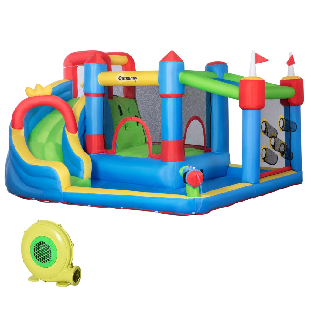 Letto gonfiabile per bambini con scivolo e parete per arrampicata ¨C zephmum ¨C 390x300x197 cm Multicolor