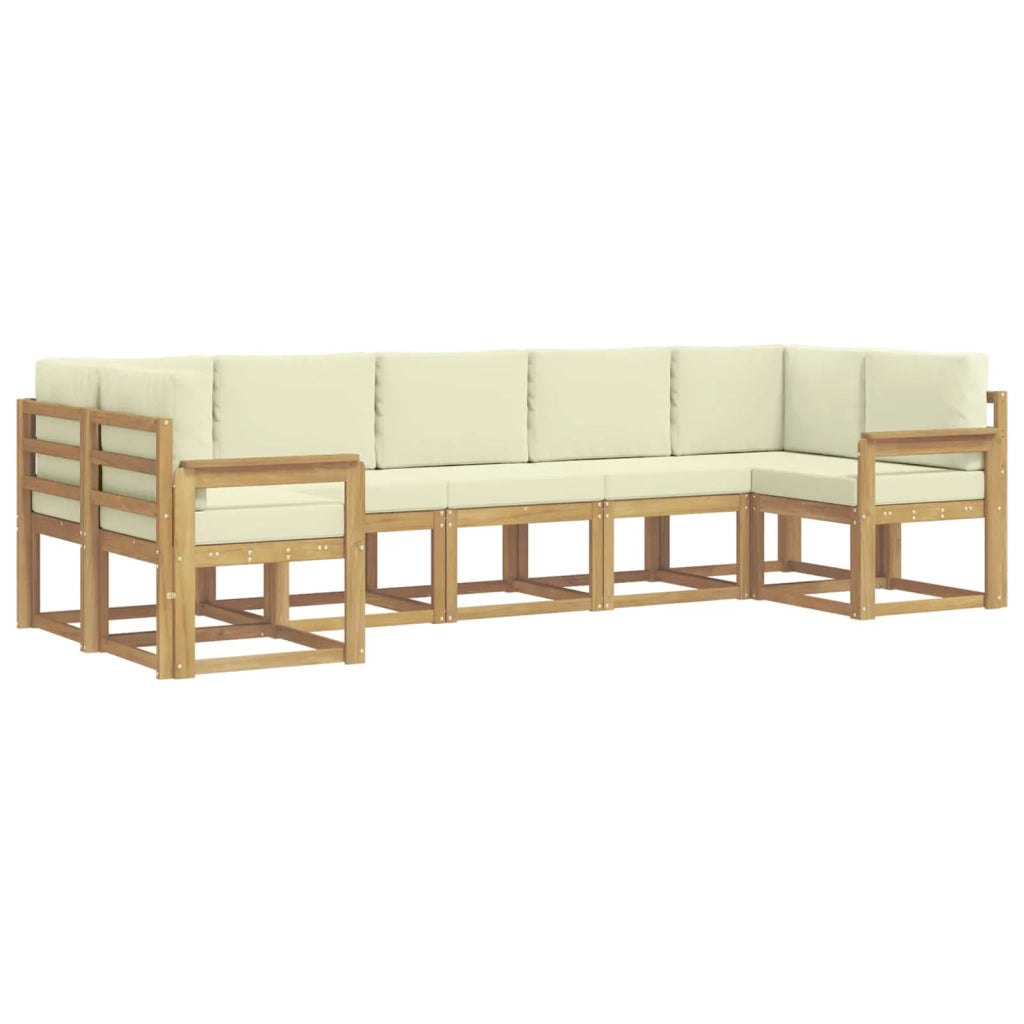 Set di divani da esterno 7 pz Bianco e Crema 3388144