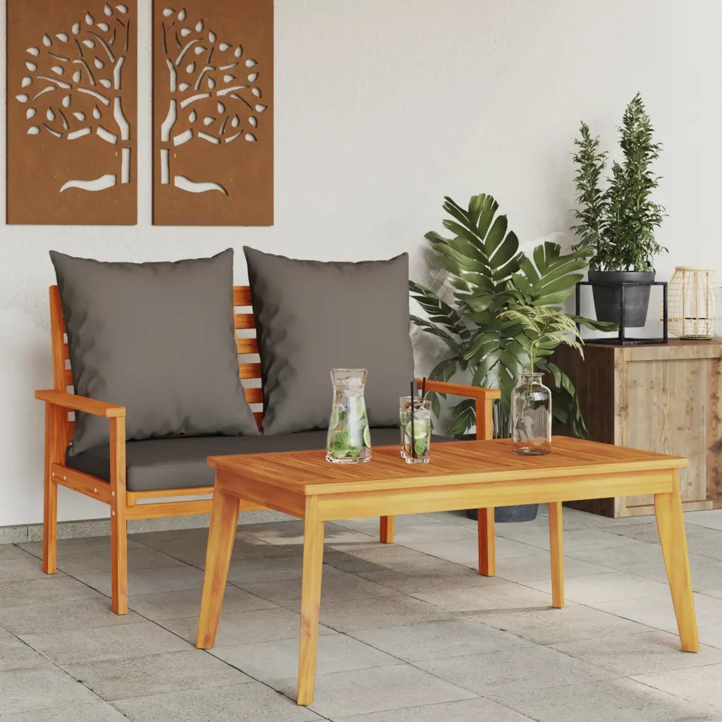 Salotto da Giardino-Set da giardino con Cuscino in Legno Massello di Acacia 434726