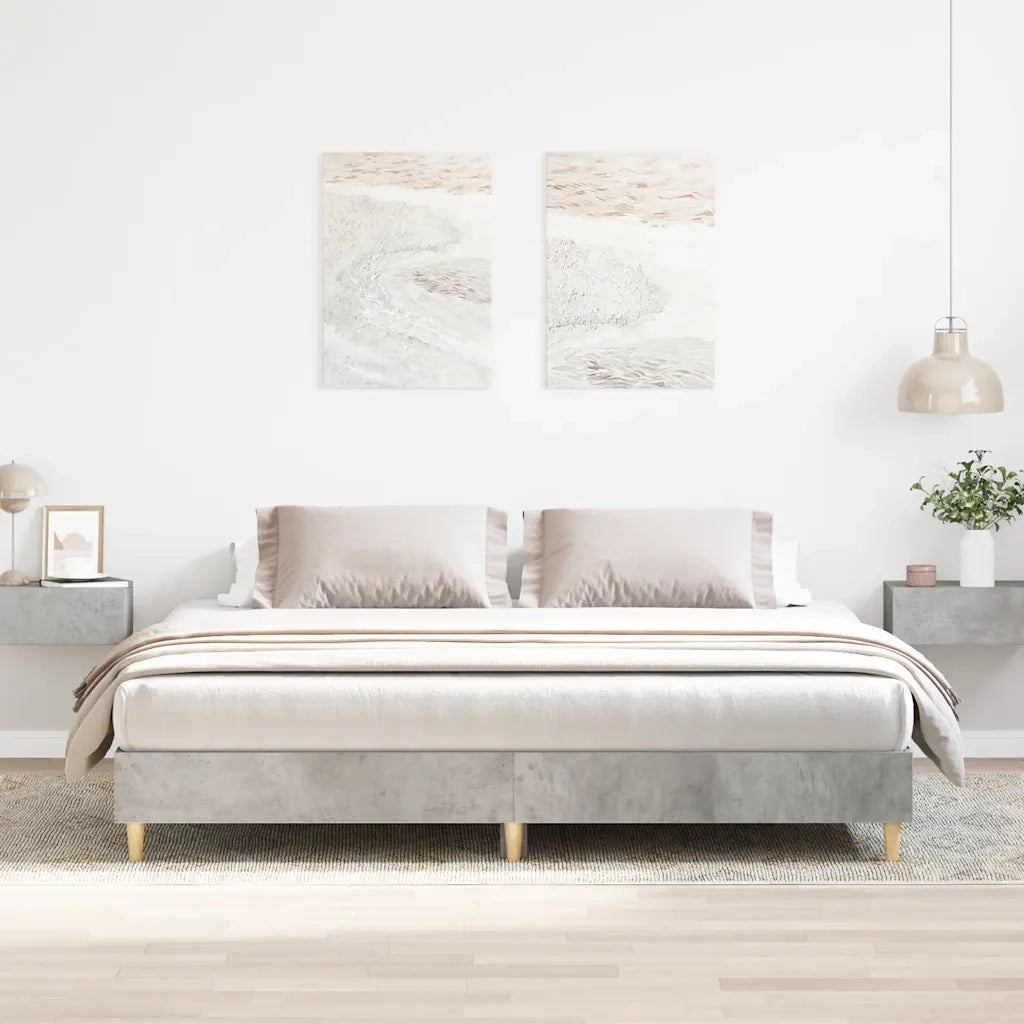 Giroletto senza Materasso Grigio Cemento 160x200cm Truciolato 3329033