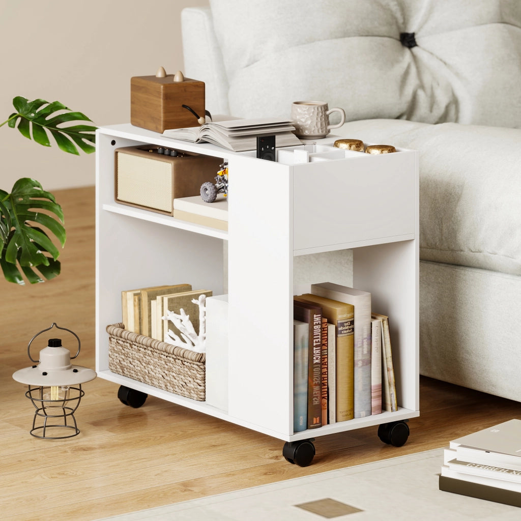 Scrivania per computer con cassetti ¨C zephmum ¨C 70x34x60 cm bianco