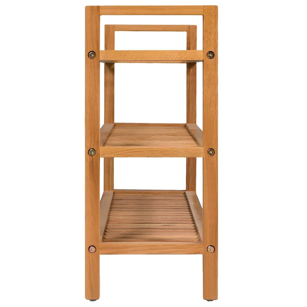 Scarpiera con 3 Ripiani-Scaffale per scarpe 100x27x60 cm in Massello di Rovere