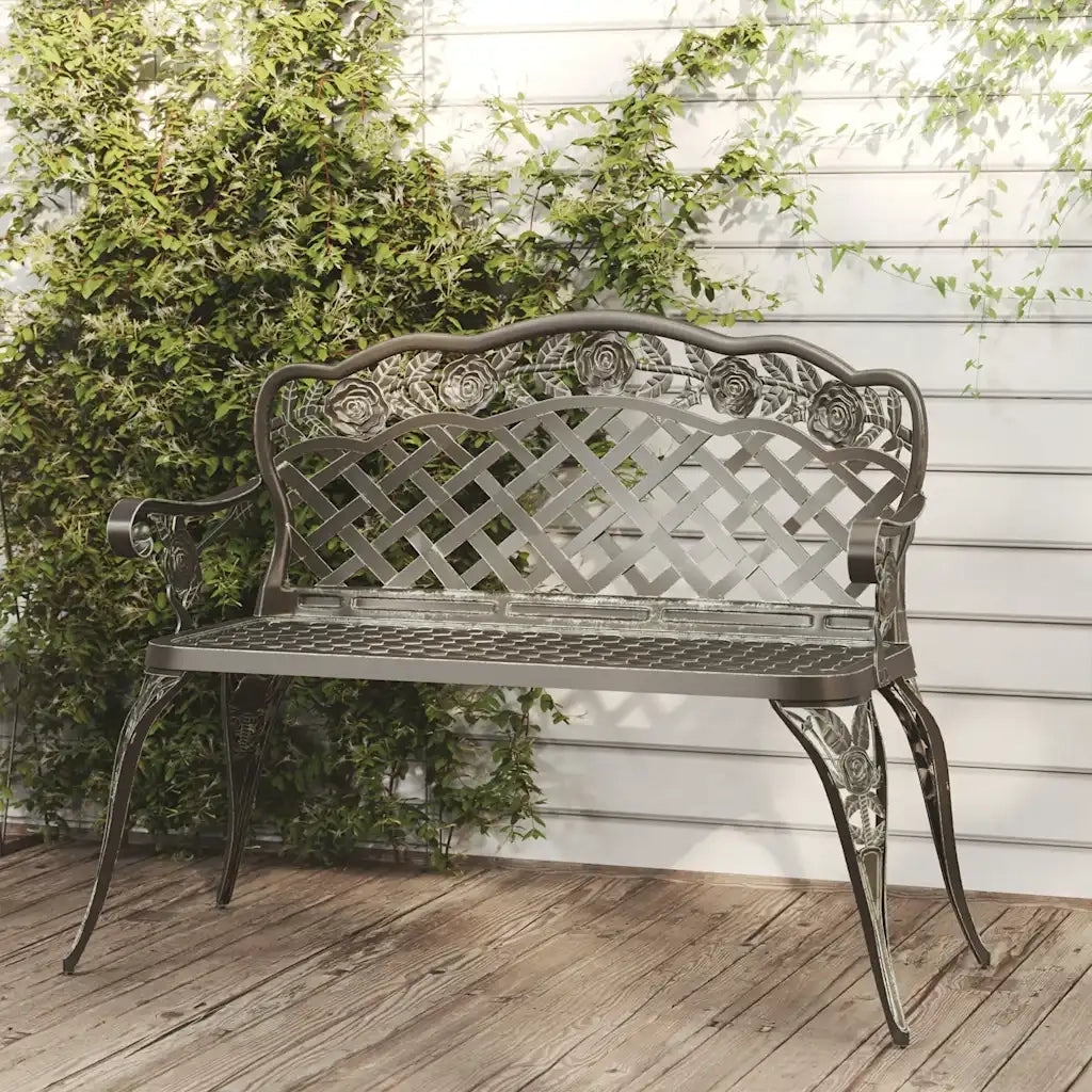 Panchina da Giardino | Panca da Giardino 108 cm in Alluminio Pressofuso Verde